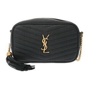 Saint Laurent Lou Bag Black Grained Poudre Embossed Leather Shoulder